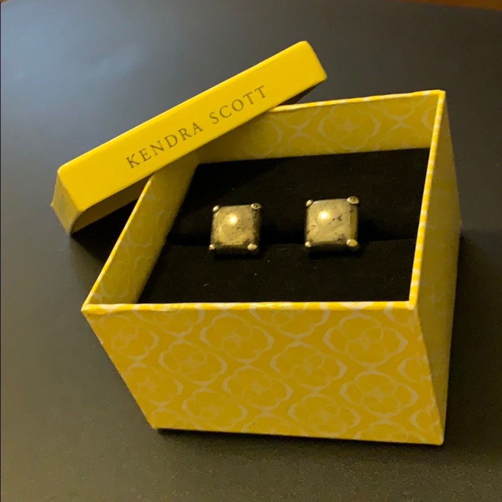 New Kendra Scott pyrite and silver cufflinks